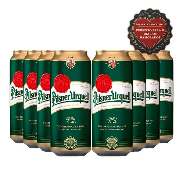 Pack 8 Cervejas Tcheca Pilsner Urquell Lata 500ml
